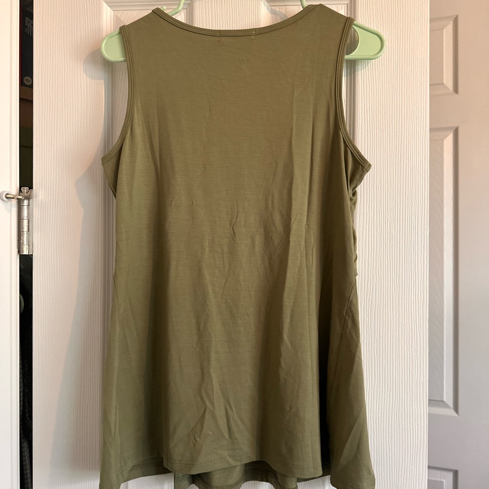 Olive Green Sleeveless Women's Top